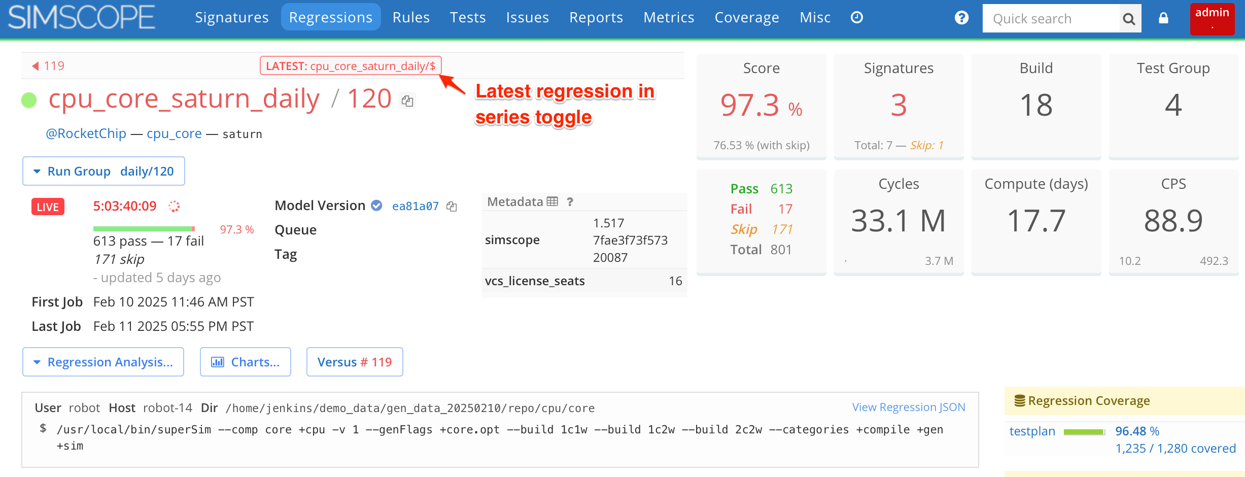 Latest regression