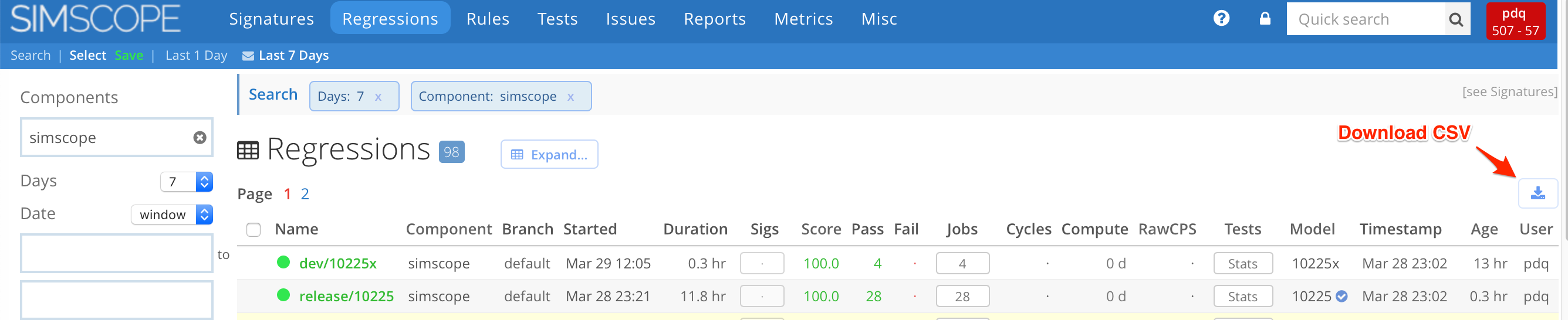 Download CSV