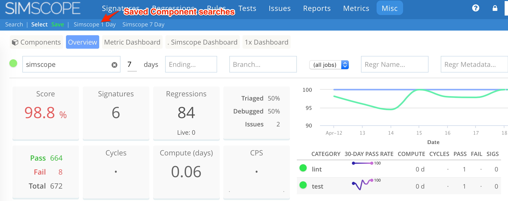 Component search